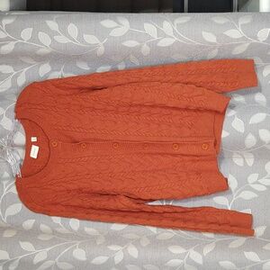 Cyrus Rust Cable Knit Cardigan size XL